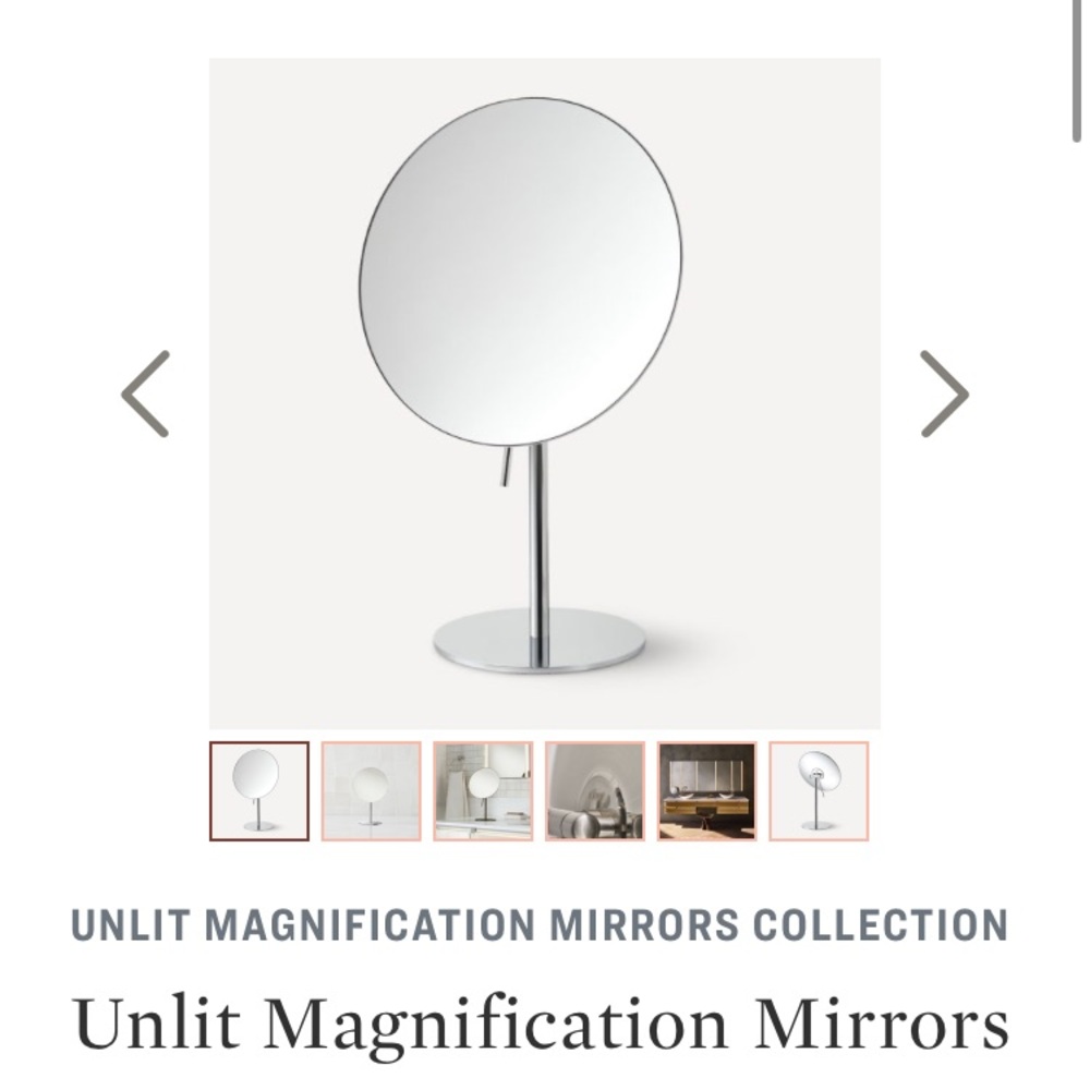 Robern NWT freestanding 5x magnification mirror polished chrome